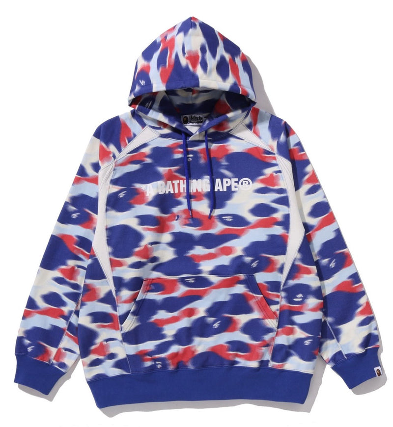 A BATHING APE SREEN CAMO FOOTBALL LOGO RELAXED FIT PULLOVER HOODIE - happyjagabee store