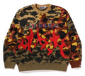 A BATHING APE 1ST CAMO UPCYCLED RELAXED FIT CREWNECK SWEAT SHIRT