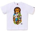 A BATHING APE BAPE KIDS MILO ALL FRIENDS MILO ON APE HEAD TEE