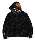 A BATHING APE COLOR CAMO CROCHET RELAXED FIT SHARK FULL ZIP HOODIE