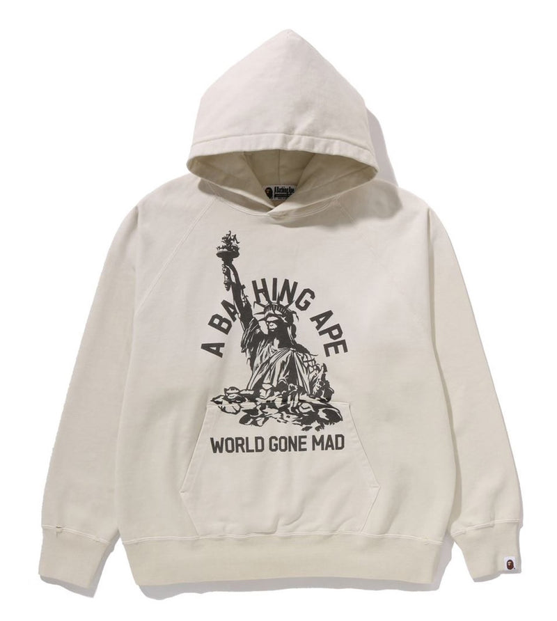 A BATHING APE DESTROY WASHED RELAXED FIT PULLOVER HOODIE