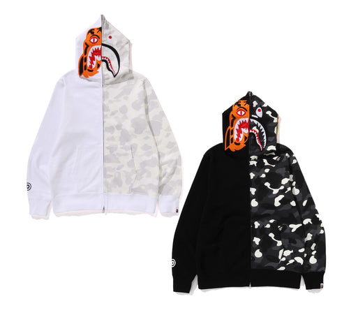 A BATHING APE CITY CAMO TIGER SHARK FULL ZIP HOODIE
