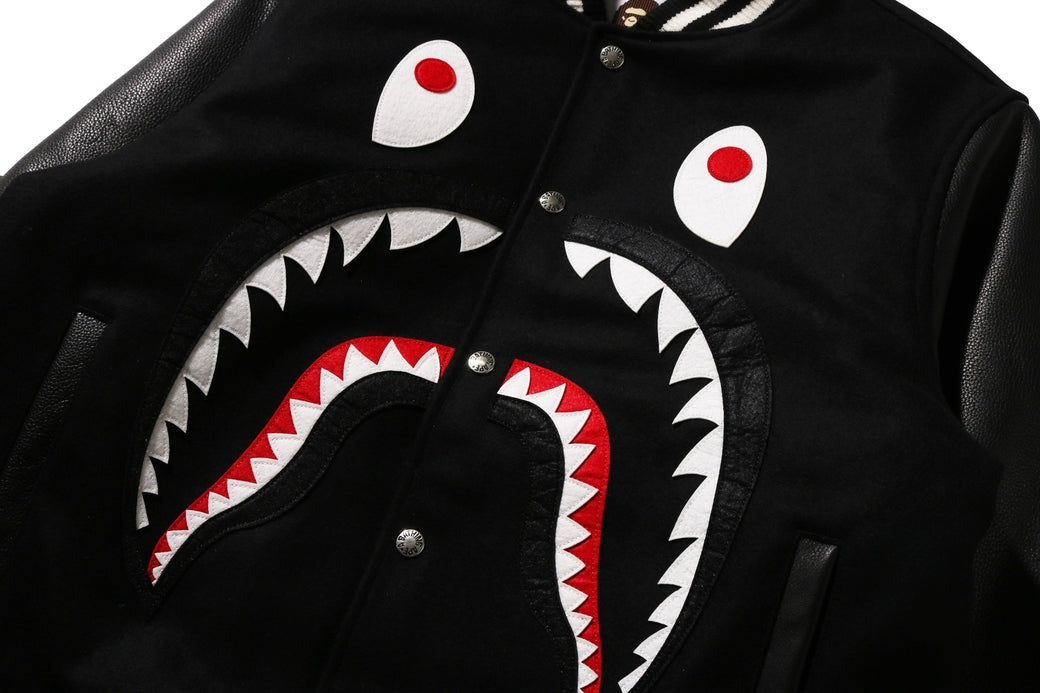A BATHING APE SHARK VARSITY JACKET – happyjagabee store