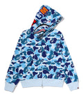 A BATHING APE Ladies' ABC CAMO CRYSTAL STONE SHARK FULL ZIP HOODIE