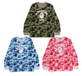 A BATHING APE ABC CAMO COLLEGE L/S TEE