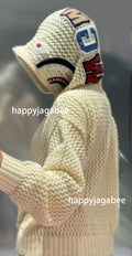 A BATHING APE Ladies' METALLIC CROCHET SHARK FULL ZIP HOODIE