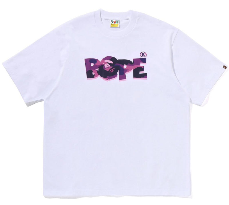 A BATHING APE COLOR CAMO BAPE LOGO RELAXED FIT TEE