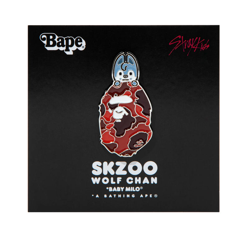 A BATHING APE BAPE x STRAYKIDS WOLF CHAN METAL PIN