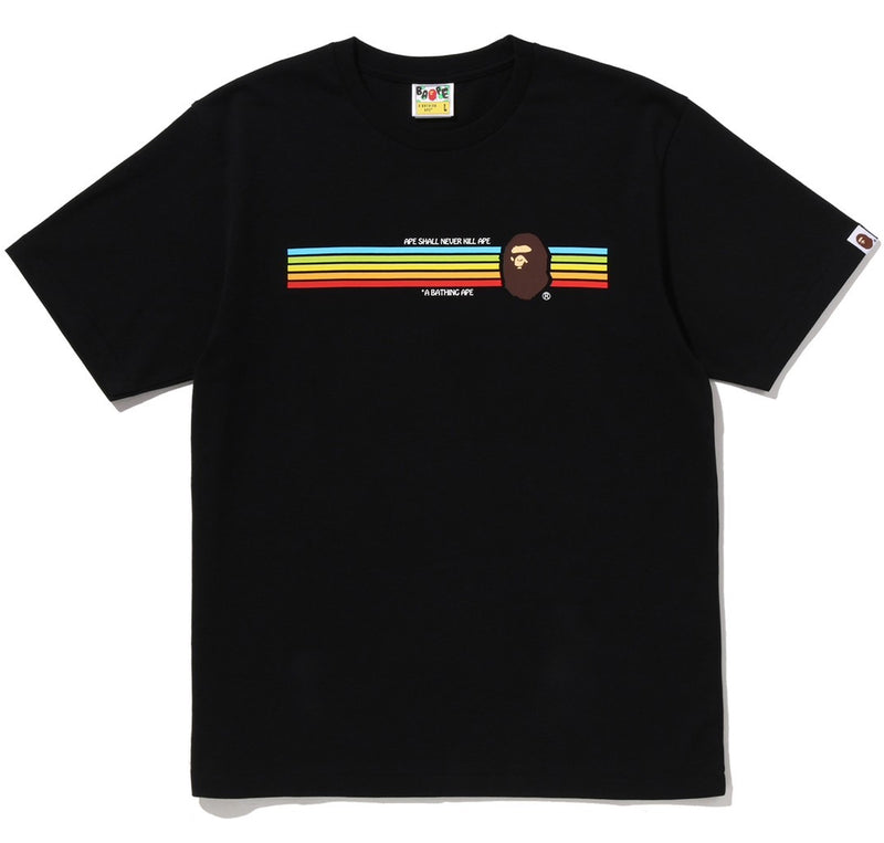 A BATHING APE APE HEAD RAINBOW TEE