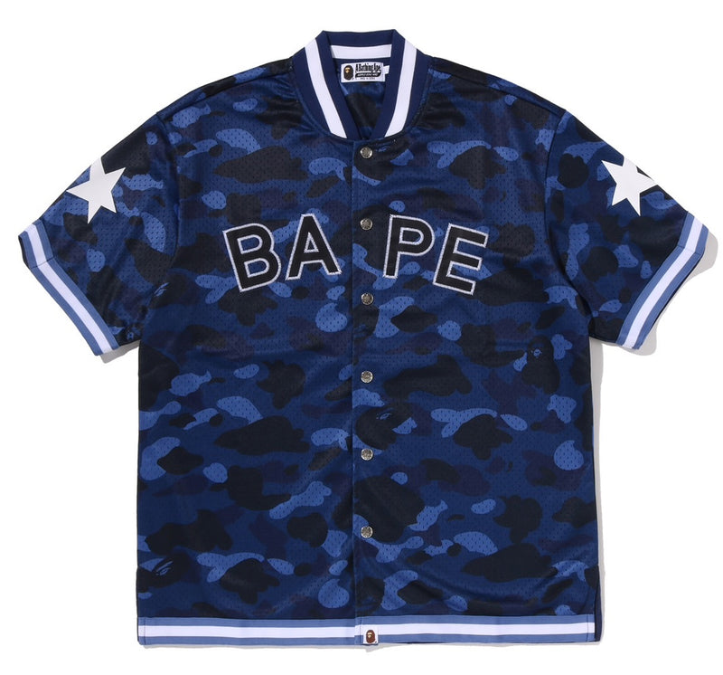A BATHING APE COLOR CAMO MESH WARM UP RELAXED FIT SHIRT
