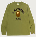 A BATHING APE COLLEGE L/S TEE