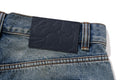 A BATHING APE TWIN STA 13oz DENIM LOOSE FIT SHORTS