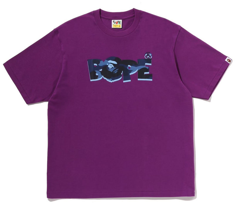 A BATHING APE COLOR CAMO BAPE LOGO RELAXED FIT TEE