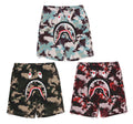 A BATHING APE MAP CAMO REGULAR FIT SHARK SWEAT SHORTS