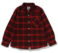 A BATHING APE BAPE KIDS CHECK BABY MILO EMBROIDERY PRINT SHIRT