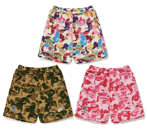 A BATHING APE BAPE x KIDSUPER CAMO SWEAT SHORTS