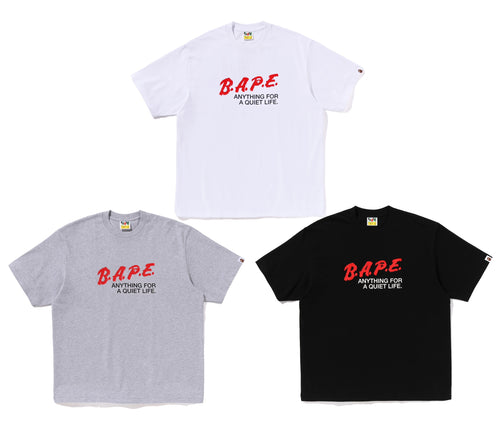 A BATHING APE BAPE MOTTO LOGO RELAXED FIT TEE