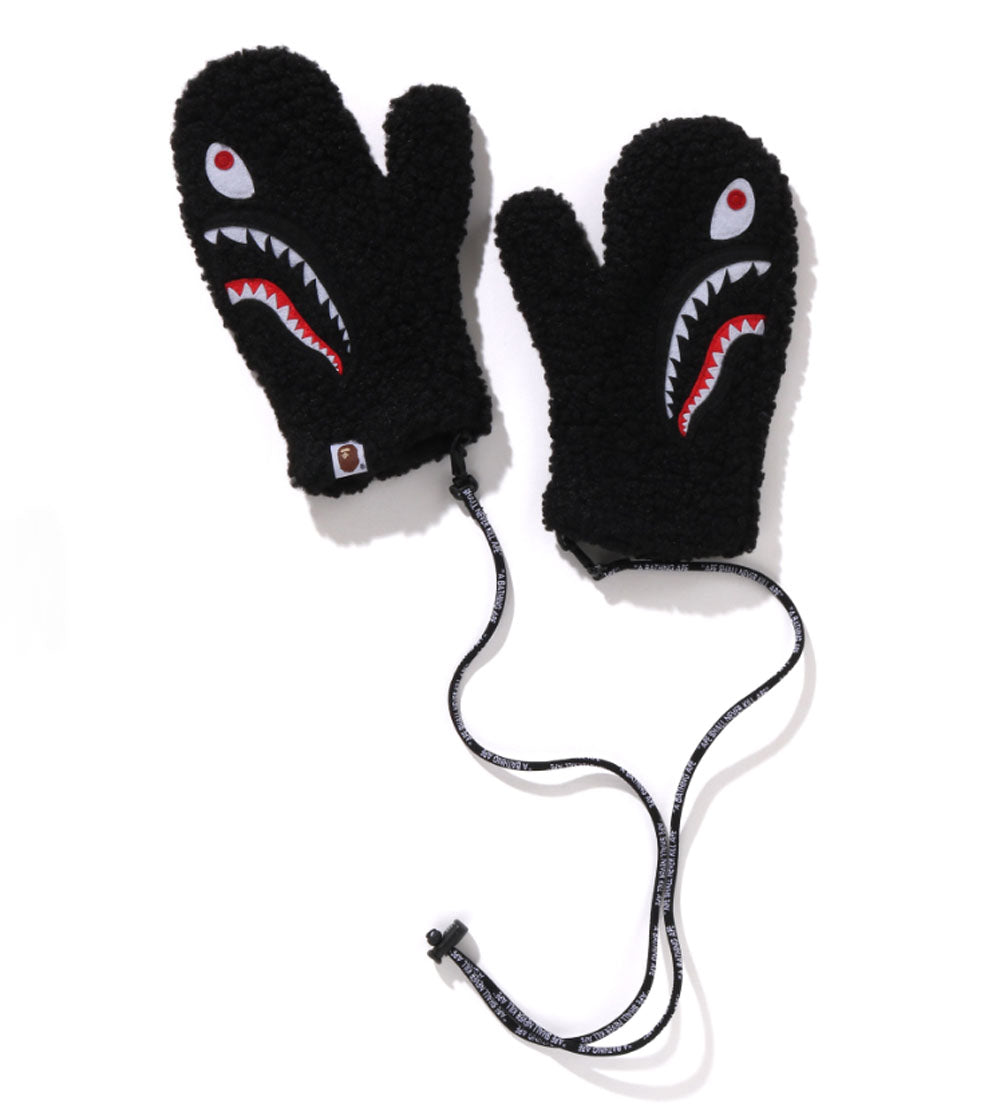 完売品 BAPE SHARK BOA MITTENS BLACK A BATHING APE Ladies' SHARK BOA MITTENS – happyjagabee store