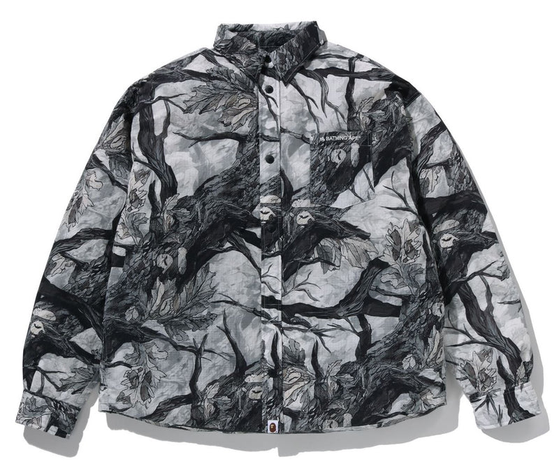 A BATHING APE TREE EDGE CAMO DOWN SHIRT JACKET