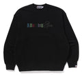 A BATHING APE RHINE STONE LOGO RELAXED FIT CREWNECK SWEAT SHIRT