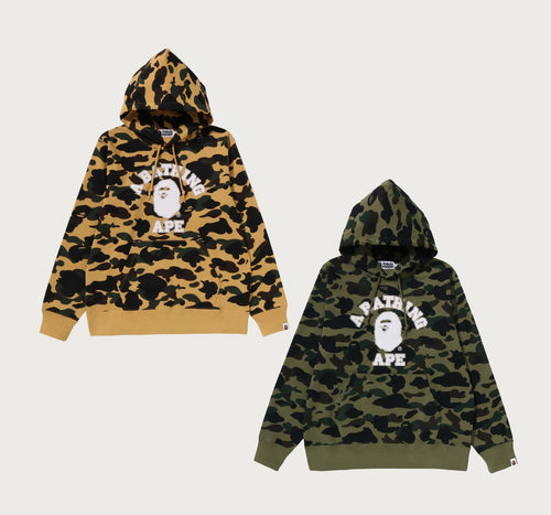 A BATHING APE 1ST CAMO COLLEGE PULLOVER HOODIE