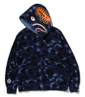 A BATHING APE COLOR CAMO CROCHET RELAXED FIT SHARK FULL ZIP HOODIE