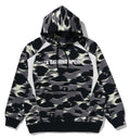 A BATHING APE SREEN CAMO FOOTBALL LOGO RELAXED FIT PULLOVER HOODIE - happyjagabee store