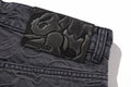 A BATHING APE LINE CAMO JACQUARD RELAXED FIT DENIM PANTS