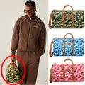 A BATHING APE ABC CAMO PU OSTRICH BOSTON BAG