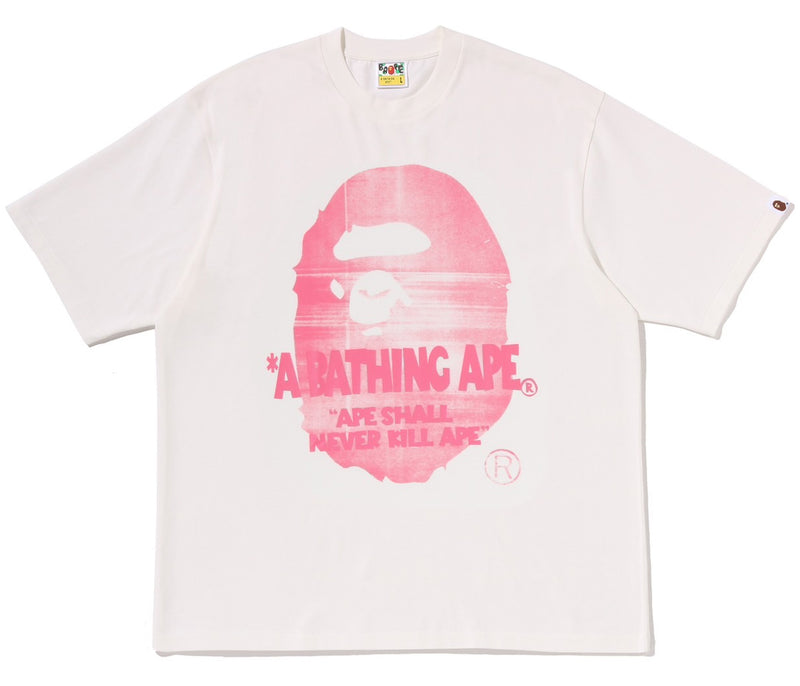 A BATHING APE SPRAY APE HEAD RELAXED FIT TEE
