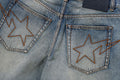 A BATHING APE TWIN STA 13oz DENIM LOOSE FIT SHORTS