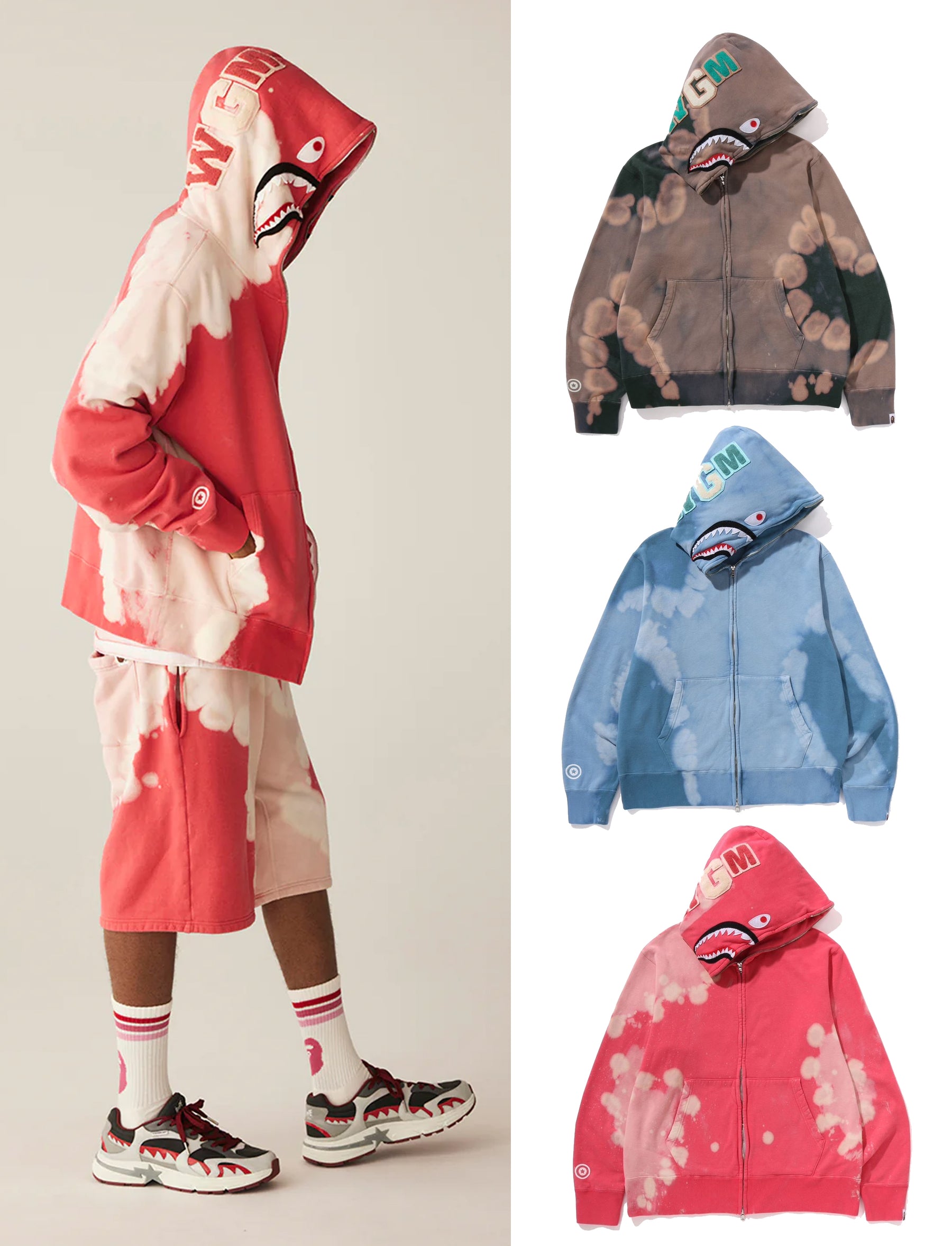 【A BATHING APE】HAND DYE SHARK FULL ZIP HOODIE /要在庫確認 A BATHING APE HAND DYE SHARK FULL ZIP HOODIE – happyjagabee
