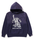 A BATHING APE DESTROY WASHED RELAXED FIT PULLOVER HOODIE