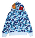 A BATHING APE Ladies' ABC CAMO CRYSTAL STONE SHARK FULL ZIP HOODIE