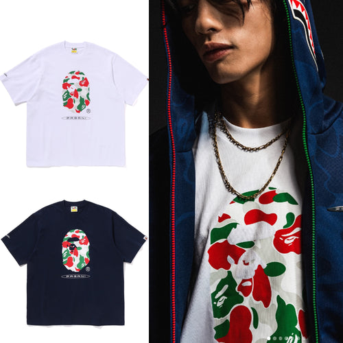 A BATHING APE BAPE x PAGANI CAMO APE HEAD RELAXED FIT TEE