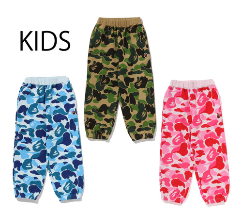 A BATHING APE BAPE KIDS ABC CAMO ONE POINT SWEAT PANTS