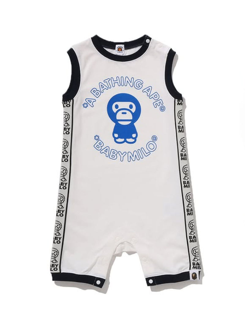 A BATHING APE BAPE KIDS BABY MILO LINE TAPE ROMPERS