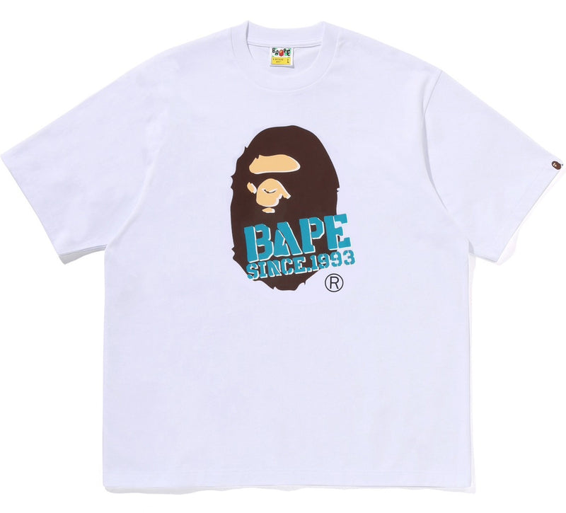A BATHING APE STENCIL FONT APE HEAD RELAXED FIT TEE