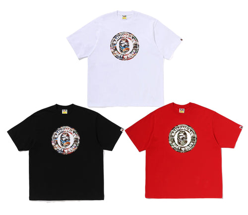 A BATHING APE HYBRID CAMO BUSY WORKS RELAXED FIT TEE