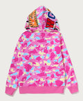 A BATHING APE STA CAMO SHARK FULL ZIP HOODIE