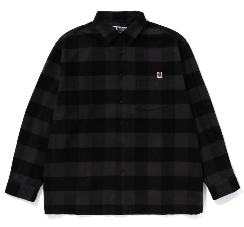 A BATHING APE BLOCK CHECK SHIRT ( RELAXED FIT )