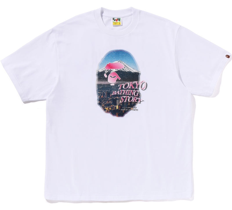 A BATHING APE CITYSCAPE APE HEAD RELAXED FIT TEE