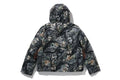 A BATHING APE TREE EDGE CAMO METAL LOGO DOWN JACKET