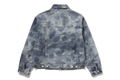 A BATHING APE SOLID CAMO JACQUARD DENIM TRUCKER JACKET