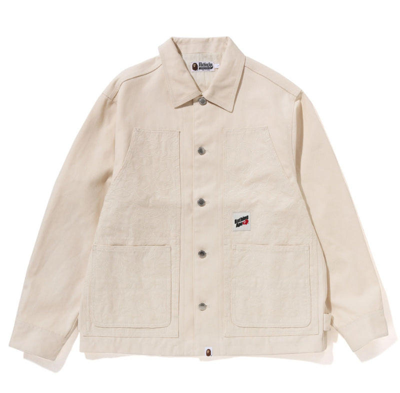A BATHING APE LINE CAMO PATCH WORK JACKET ( IVORY )