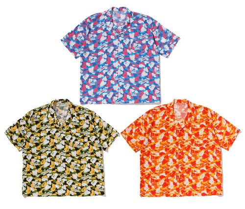A BATHING APE BAPE x EU ( EMOTIONALY UNAVAILABLE ) OPEN COLLAR SS SHIRT