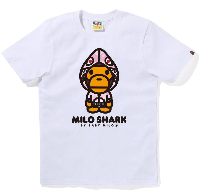 A BATHING APE Ladies' PASTEL COLOR CAMO MILO SHARK FZH TEE
