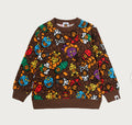 A BATHING APE BAPE KIDS MILO MULTI DINOSAURS PATTERN CREWNECK SWEAT SHIRT