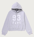 A BATHING APE Ladies' CAMO LACE PATCH BOXY CROPPED PULLOVER HOODIE