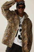 A BATHING APE WILD LEOPARD PATTERN COACH JACKET